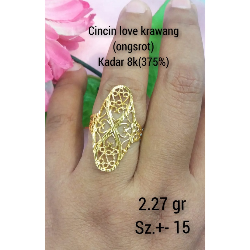 CINCIN DUBAI EMAS ASLI KADAR 375/8K FASHION ENDOLITA