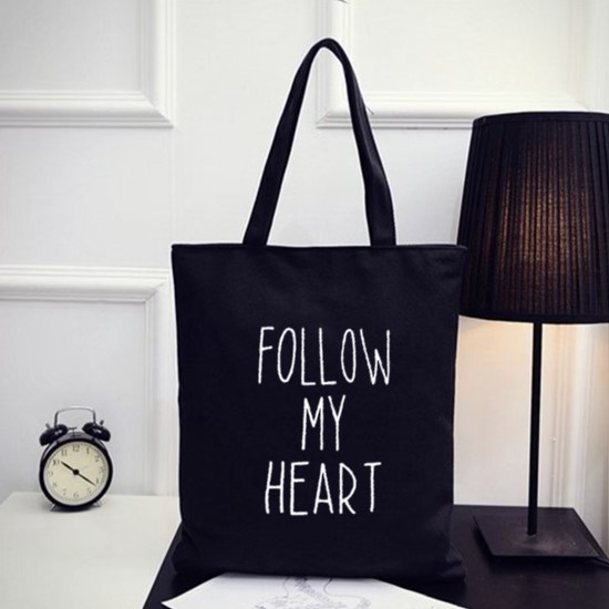 GaleryBag Totebag - Tas Tote Bag Wanita Motif Carakter Follow My Heart Tas Selempang Wanita Korean