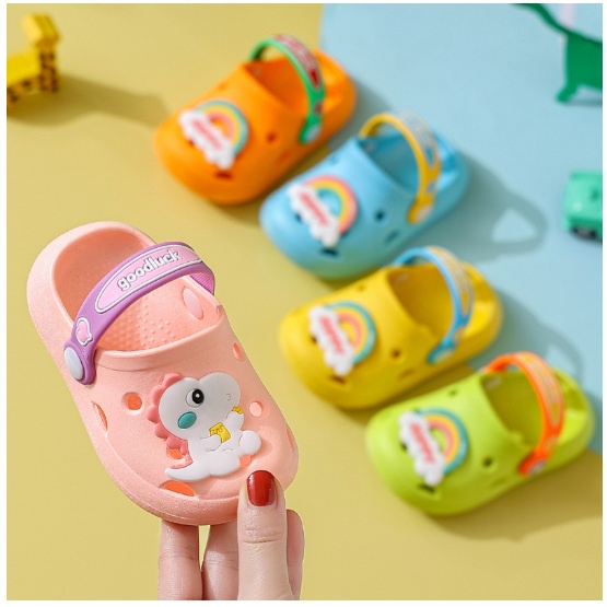 Sandal Anak Laki Laki Anak Bahan EVA Aneka Warna Motif Kartun DINO HAPPY Untuk Anak IMPOR