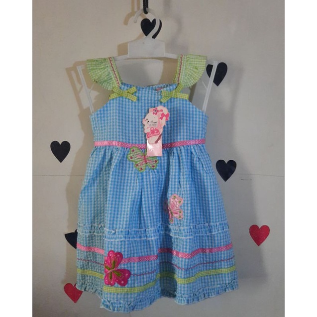 Dress anak kotak2 biru