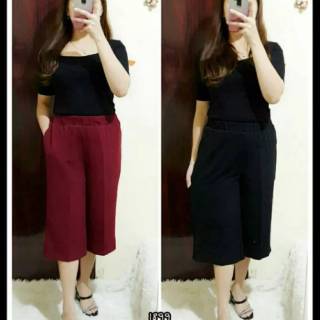  CELANA  KULOT PENDEK WANITA 3 4 7 8 MOTIF POLOS CELANA  