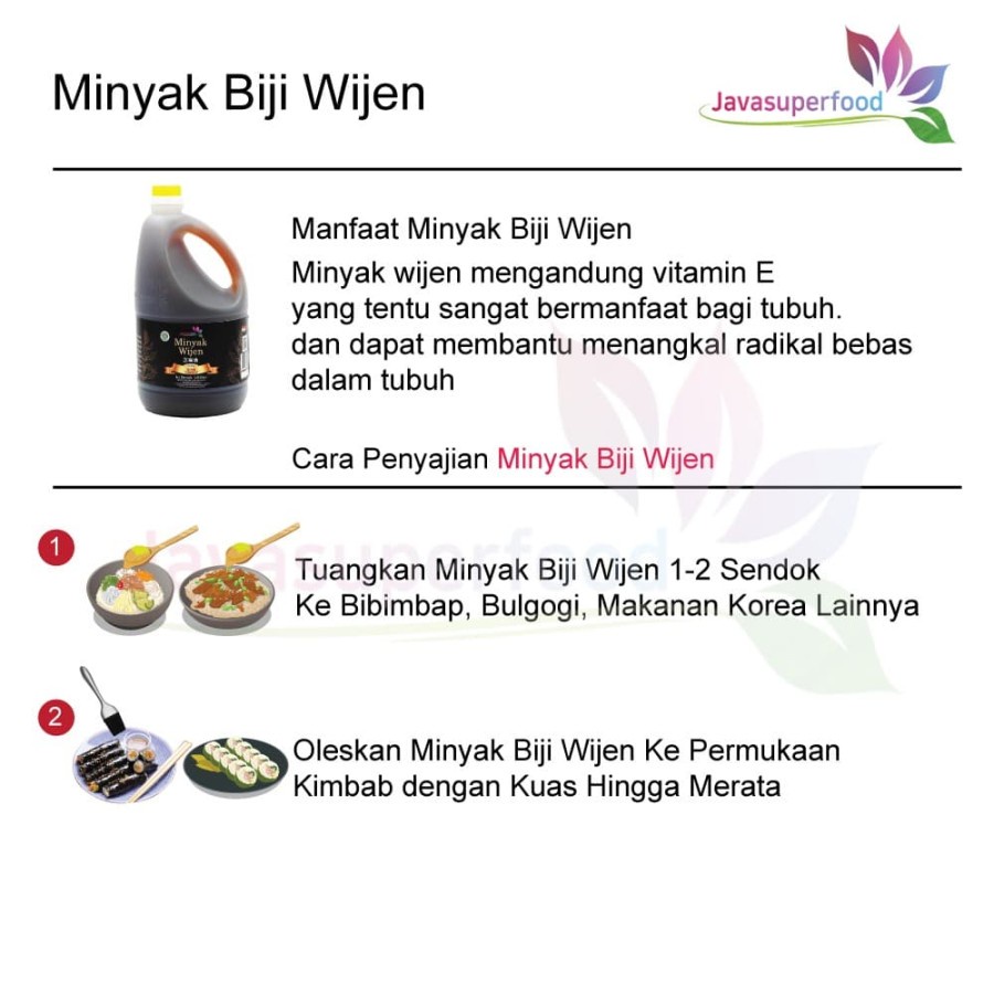 MINYAK WIJEN 100% 1.8 LT / SESAME OIL KOREA