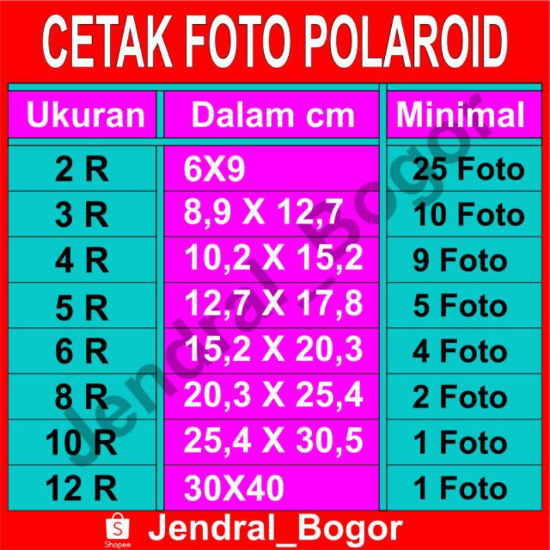 Jual Cetak Foto Polaroid Foto Polaroid Custom Foto Polaroid 2r 3r 4r 5r 6r 8r 10r 12r 8366