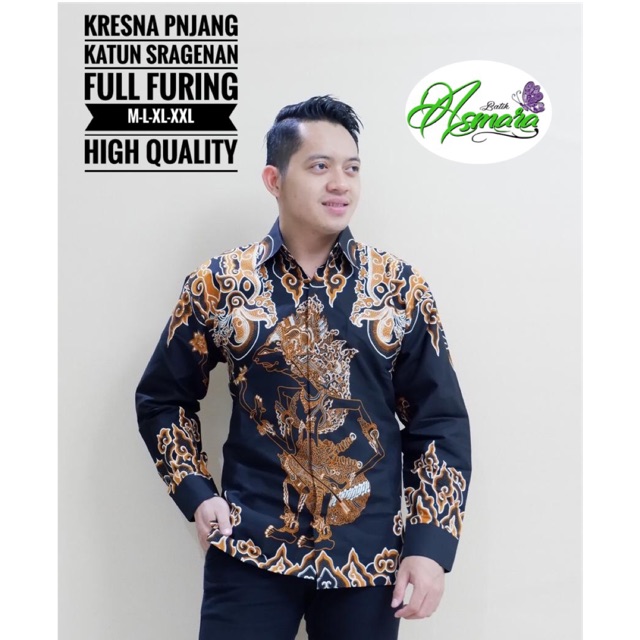 Batik Pria KRESNA Panjang Katun Halus Full Furing Termurah