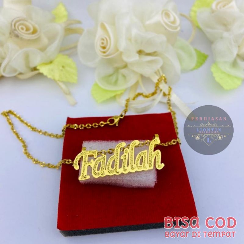 KALUNG UKIR NAMA SIMPEL LAPIS EMAS 24K | ANTI KARAT DAN ANTI LUNTUR