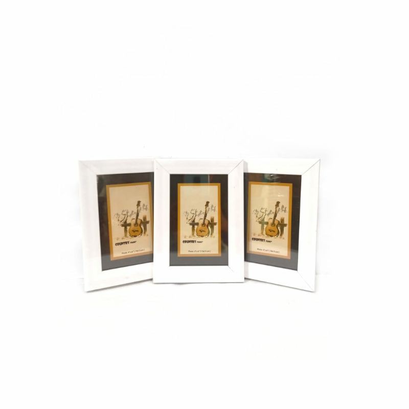 Bingkai Foto Pigura 4R (10×15) Minimalis Putih Polos