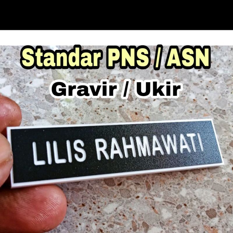 NAME TAG BHAYANGKARI RESMI, ASN / PNS - UKIR/GRAVIR - Bahan TAHAN Dari GORESAN #Name Tag Indonesia