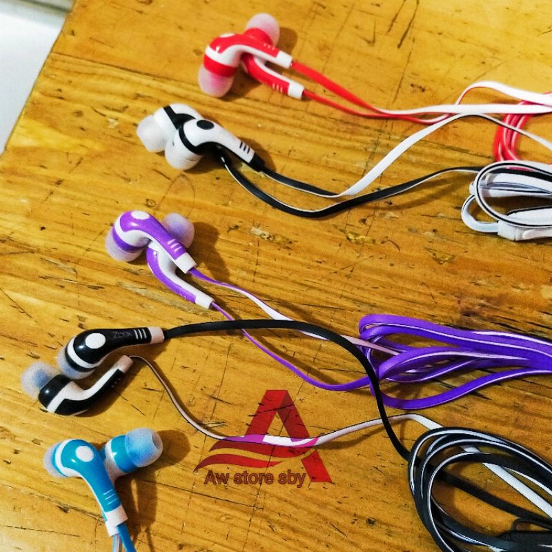 Headset Bass Stereo + Mic Candy Warna Warni Earphone Jack Audio 3.5mm Z-Box [Z-X01]