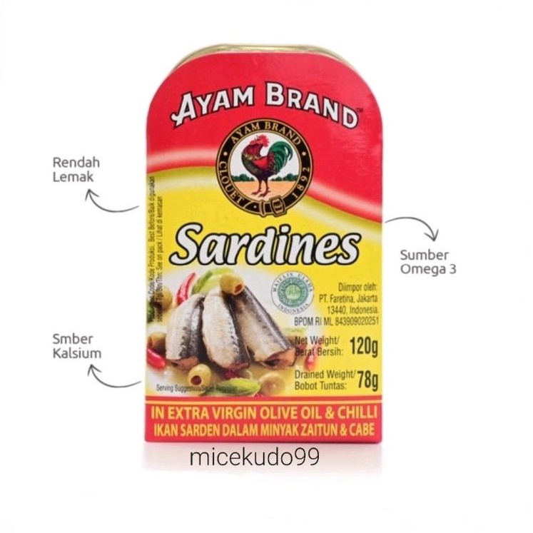 

AYAM BRAND SARDINES IN EXTRA VIRGIN OLIVE OIL WITH CHILLI SARDEN