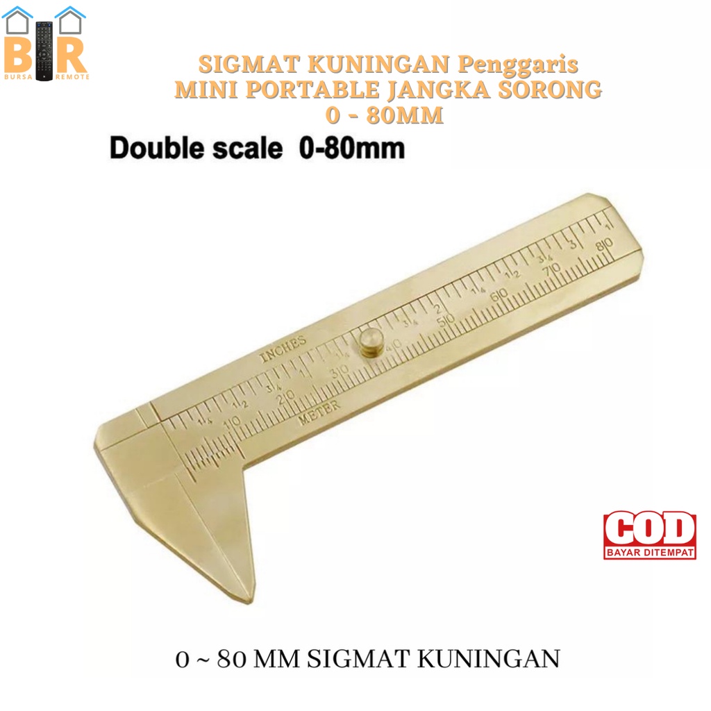 Sigmat Kuningan Penggaris Mini Portable JANGKA SORONG 0~80mm