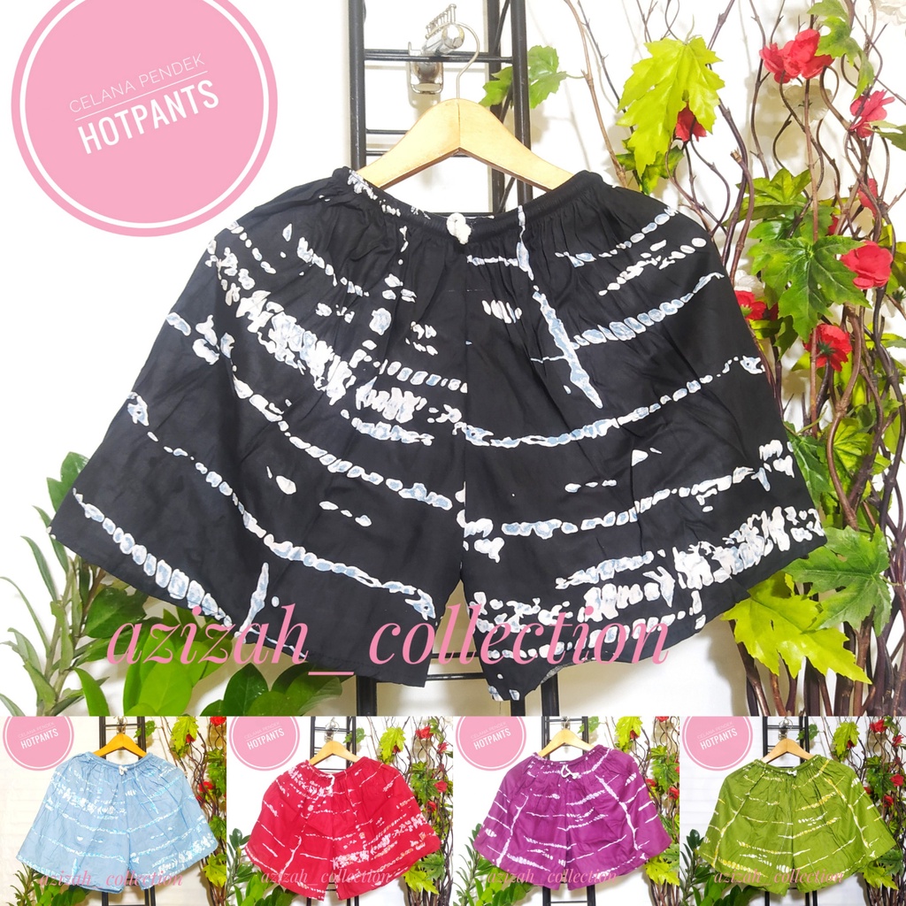 Celana Pendek Hotpants Tiedye Rayon Ukuran Jumbo Big Size Santai Dirumah