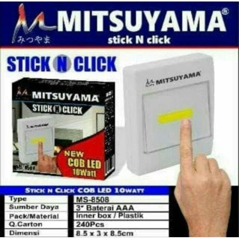 Lampu Emergency Mitsuyama  Lampu Tempel Mitsuyama Emergency Lamp MS 8508 MS-8508 Stick n Click  COB