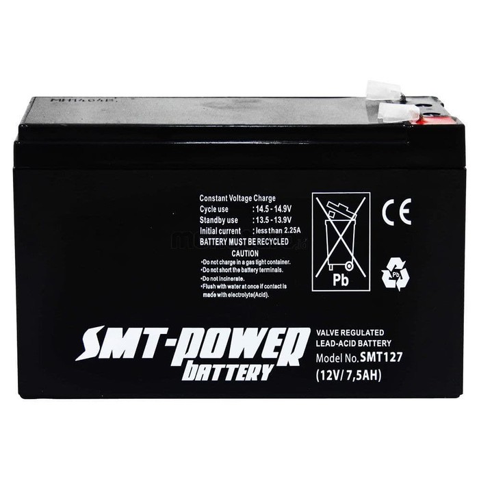 BATTERY VRLA (Valve Regulated Lead Acid) / SLA (Sealed Lead Acid) SMT 12V 7,5AH