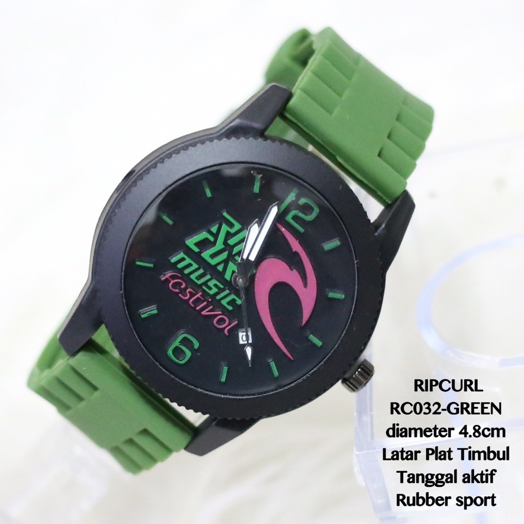 Jam tangan pria karet ripcurl tanggal aktif grosir sporty grosir murah
