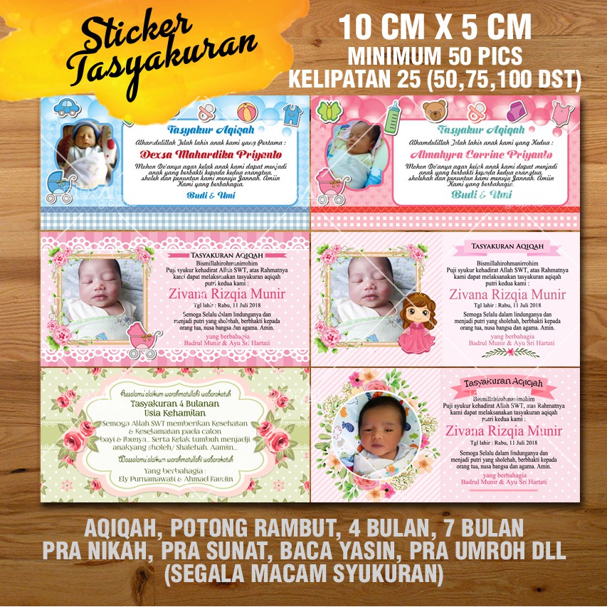 Label Sticker Syukuran Aqiqah Dan Syukuran Lain Lain