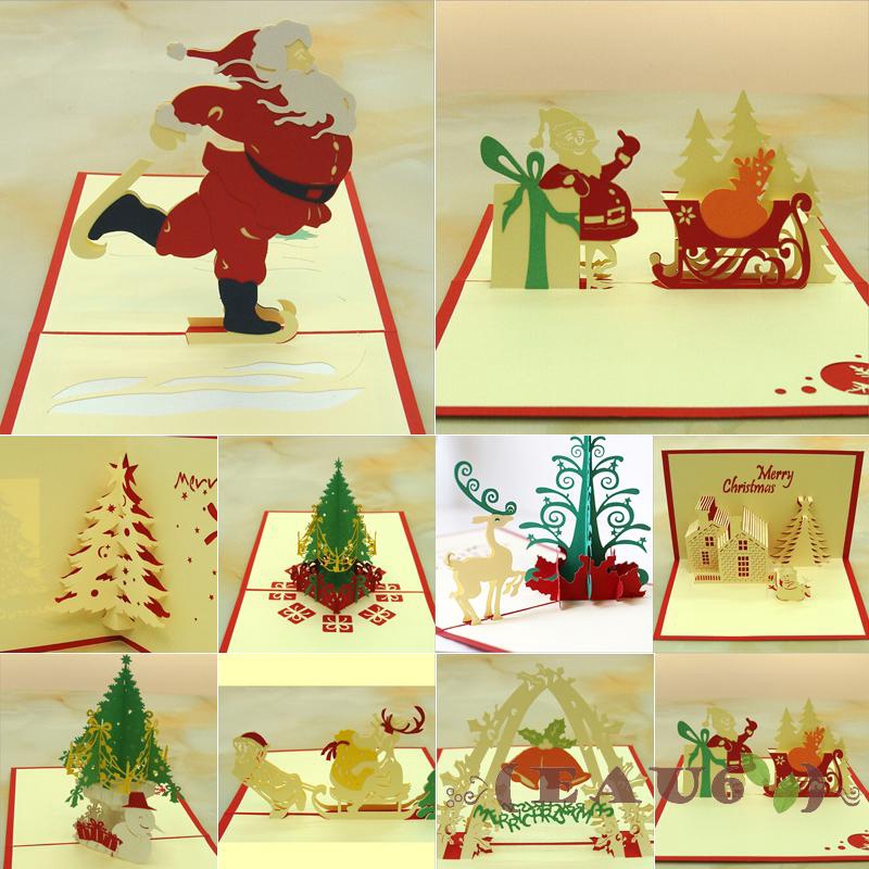 Kartu Ucapan Pop Up 3d Bentuk Pohon Natal Santa Pohon Natal Shopee Indonesia