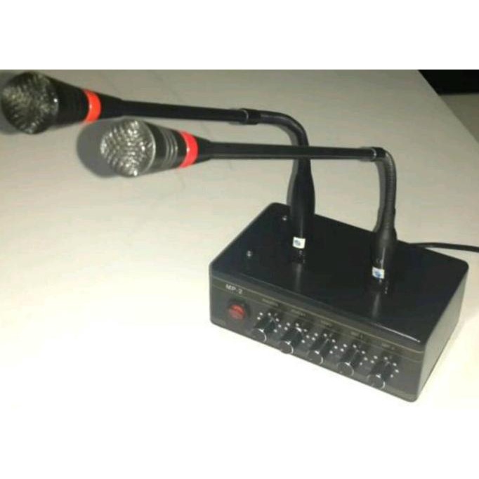 Produk Terbaik] Dual Mic podium w/echo repeater MP-2 BM