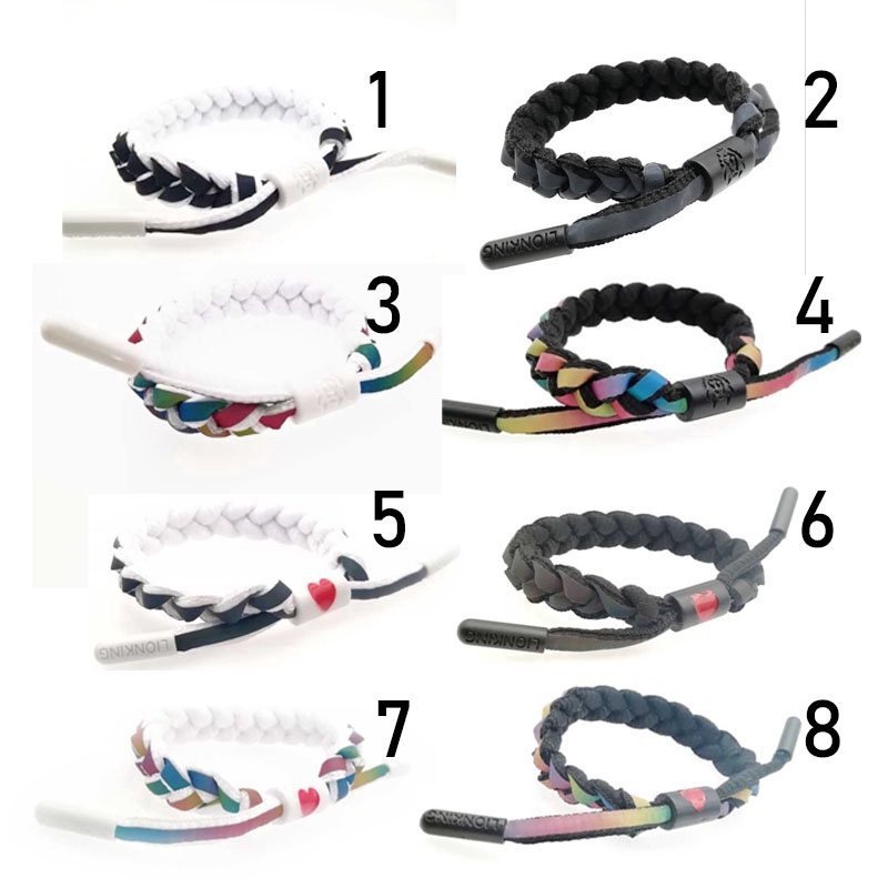 Little Lion Shoelaces Men Woven Bracelet With Box Black Couple Wristband  Lightweight Reflective Bracelet