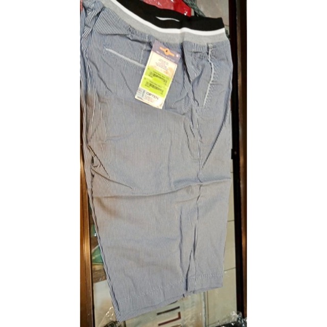 CELANA PENDEK PRIA KAIN RIB TOPTEN MOTIF PINGGANG KARET
