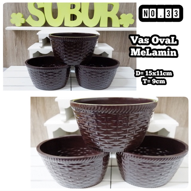 Vas Oval Melamin / Pot Melamin / Vas Bunga / Pot Bunga Melamin Oval