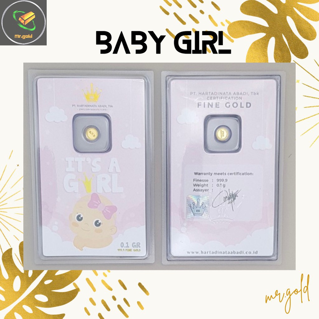 EMAS LOGAM MULIA MINI HARTADINATA ABADI 0.1 GRAM EDISI BABY GIRL GIFT SERIES / ACC LM HT / LM HRTA