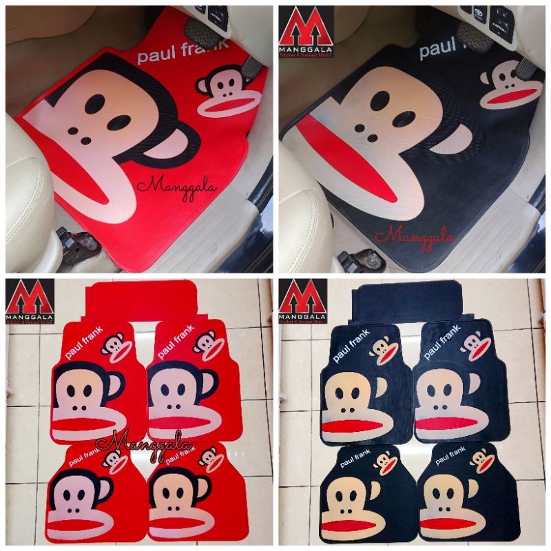 Karpet Mobil Monkey Monyet Paul Frank Hitam