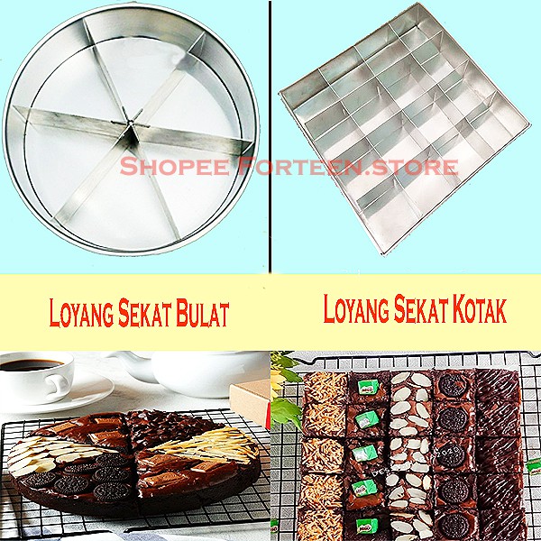 Loyang Brownies Sekat Bulat / Kotak | Persegi Panjang Skat Panggang Kue Bolu Gulung Bolu Kukus