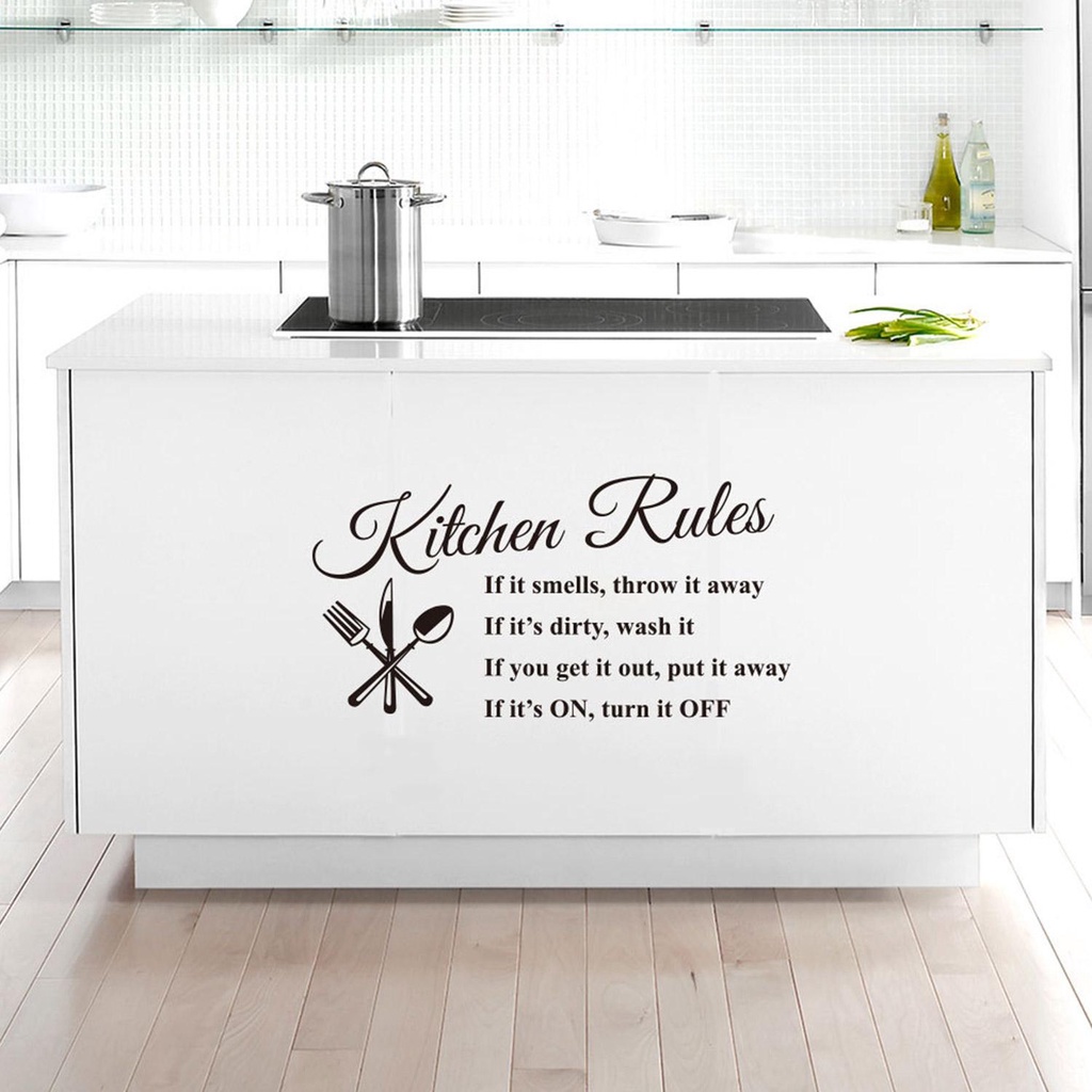 Nanas 1/2PCS Stiker Dinding Kamar Mandi Quotes/Kata Kata Aturan Dapur WC Sign Bathroom Decor Dekorasi Rumah