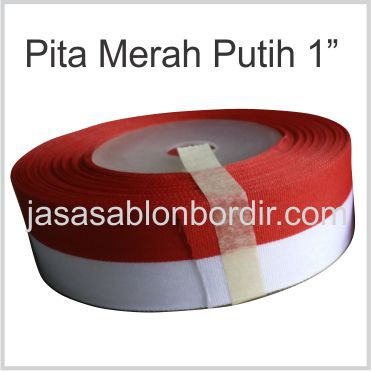 Pita Merah Putih 1 inch atau 2.5cm Roll