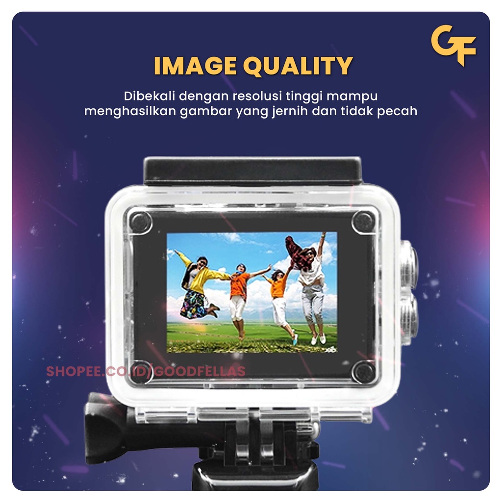 ACTION CAMERA 4K DAN 1080 HD WATERPROOF 900 MAH AKSESORIS LENGKAP - GOODFELLAS-3