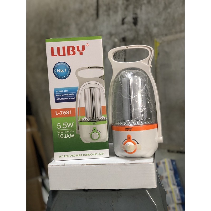 LED Emergency Luby 5.5watt L-7681 - Lampu Emergency - LED RECHAGEABLE HURRICANE LAMP