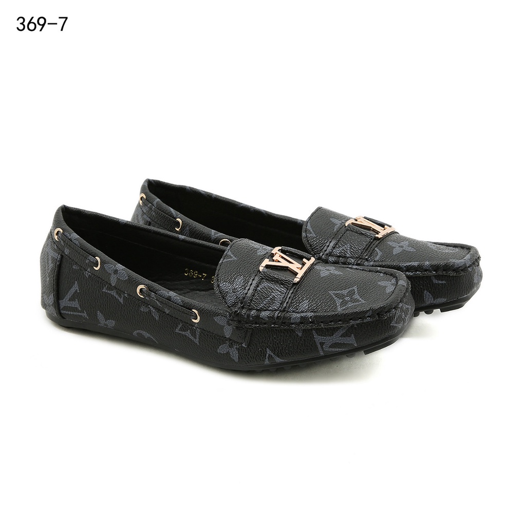 Mono Embossed Leather Gloria Flat  Loafers #369-7