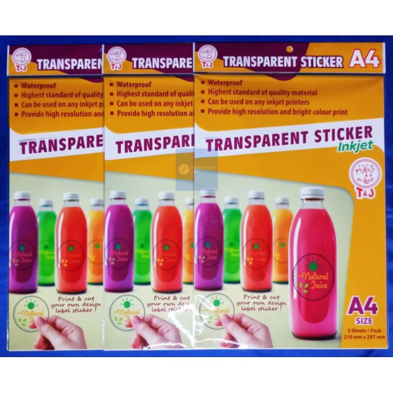 

TRANSPARENT STICKER INK JET TOM&JERRY A4
