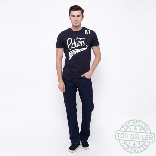 (Celana Murah) Edwin Celana Jeans Vegas 05 Reguler Fit Pria Panjang warna Dark Blue - Biru, 29 |DXT