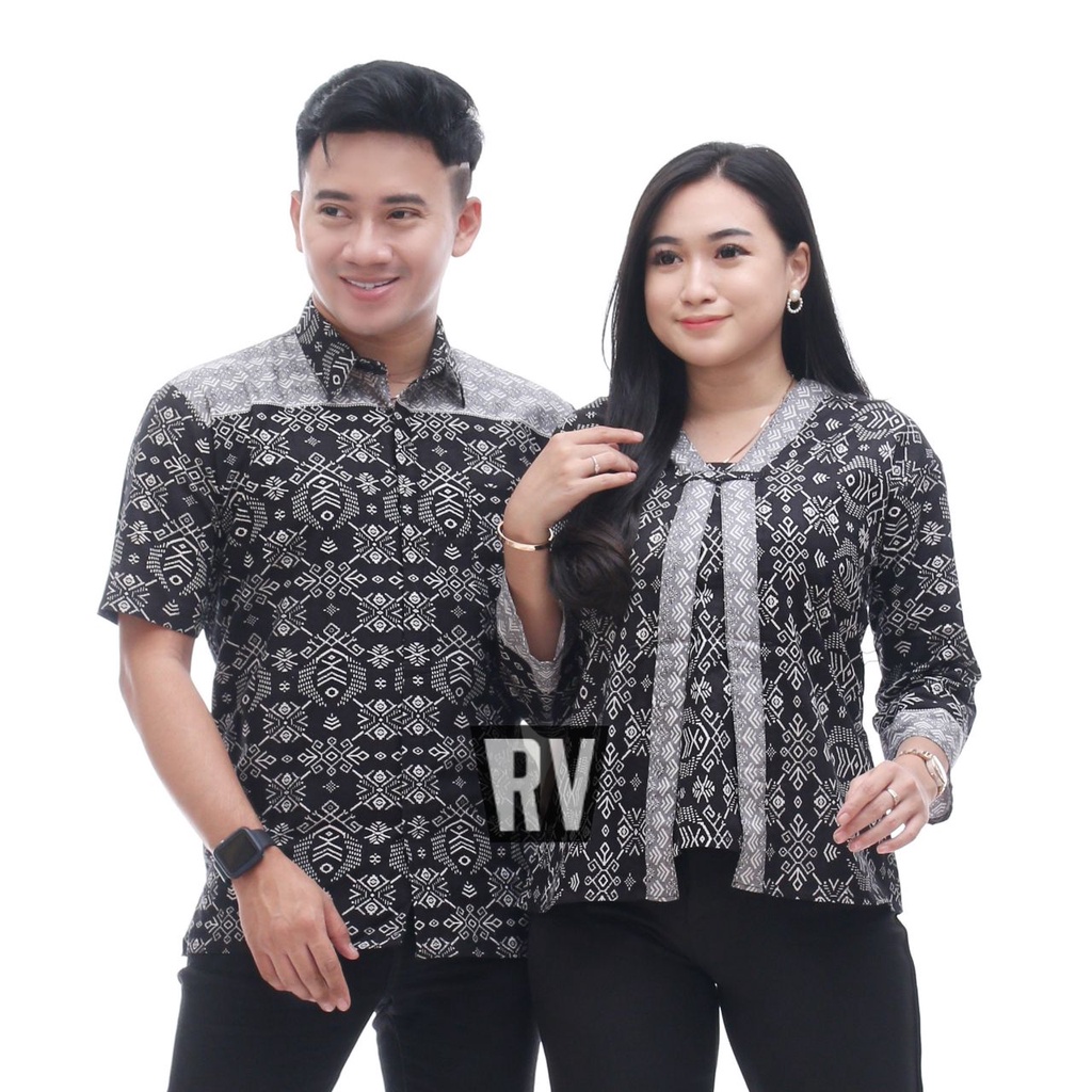 ( PROMO COD / BISA PISAH ) Maura Couple - Sania Ruffle Batik Couple - M L XL XXL