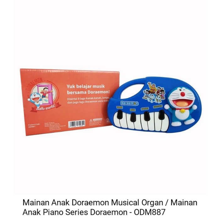 (free batrai 3 pcs)Mainan anak piano karakter Doraemon musical organ ODM887