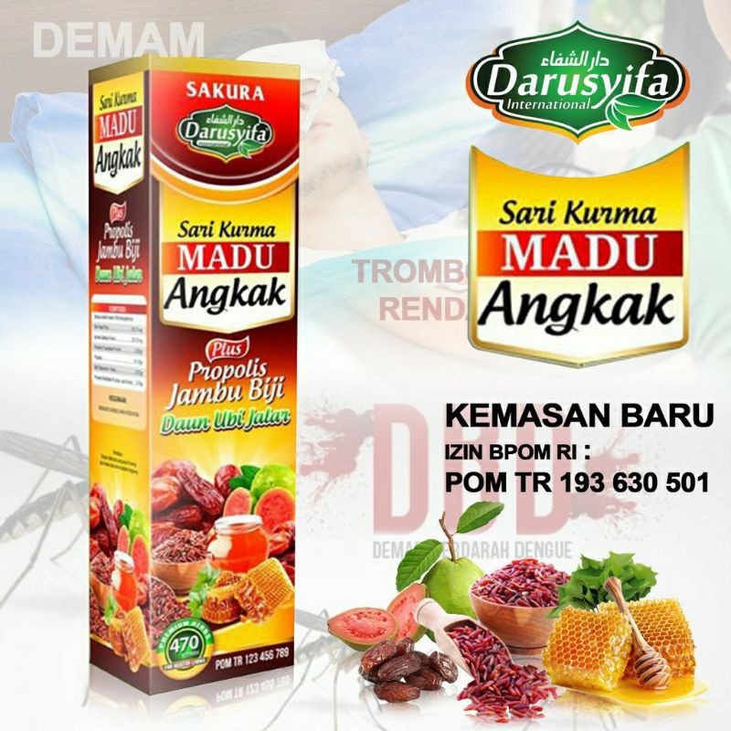 

Sari Kurma Madu Angkak SAKURA Darusyifa 470 ml Naikan Trombosit secara Efektif