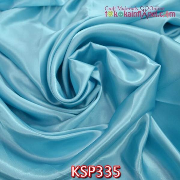 Ksp335 Kain Satin Silk Biru Tosca  Muda Uk 50cm X 150cm 