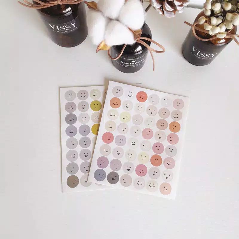 

Stiker Wajah tersenyum Smile Sticker Hiasan dinding buku jurnal sticker set