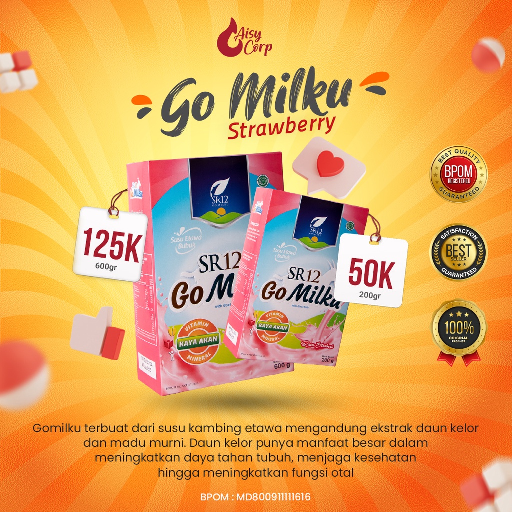 

SR12 Susu Kambing Etawa Bubuk Penggemuk Badan & Pelancar Asi Original Bpom - Gomilku 600gr No Sugar