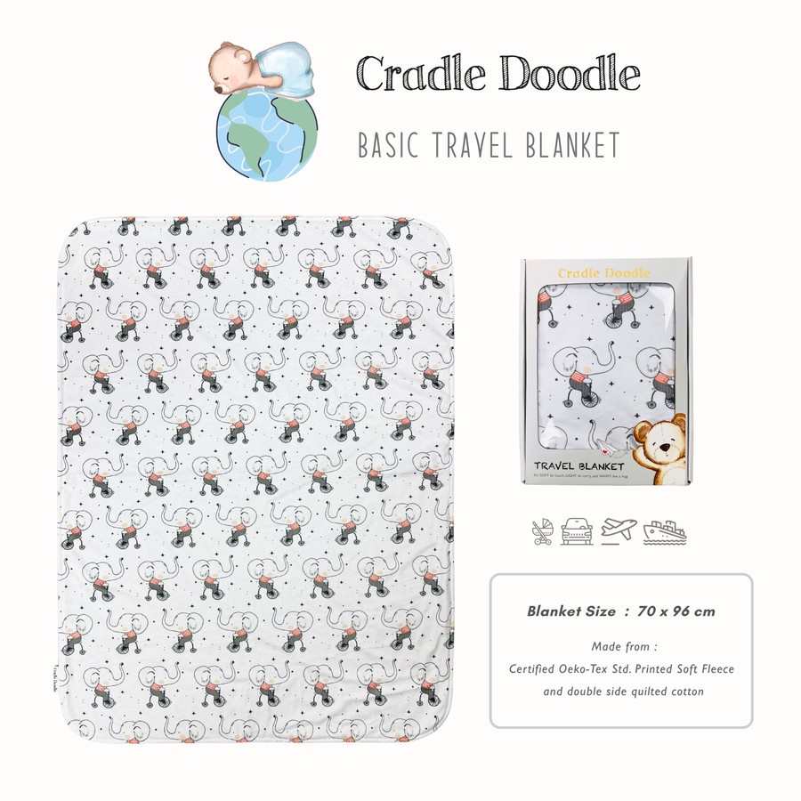 CRADLE DOODLE Basic Travel Blanket / Selimut Bayi