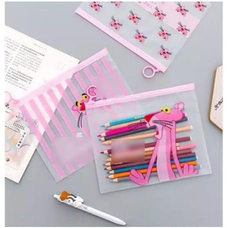 ♥TMALL88♥ Tempat Pensil Transparan Unicorn &amp; PK Pther / Map File Unicorn / Zipper Bag