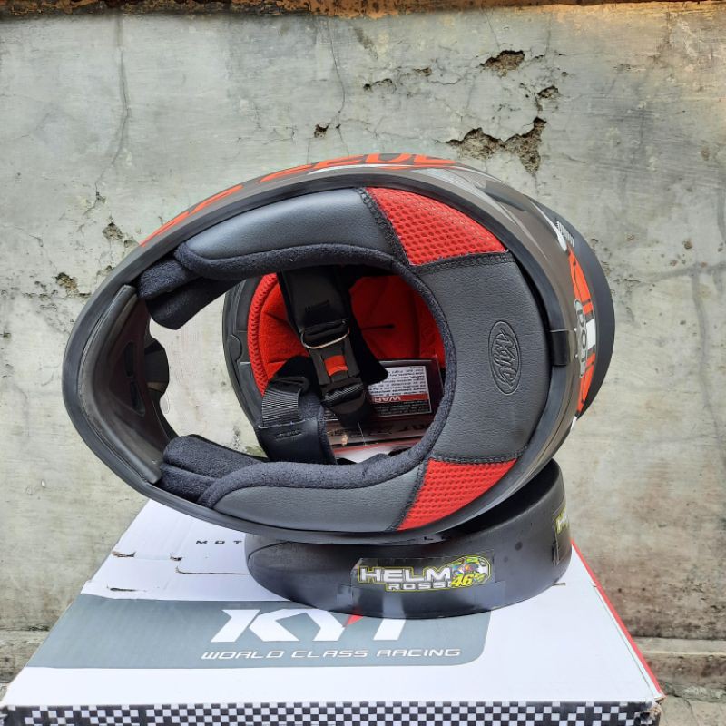 HELM KYT RC7 seri 18 - Black Matt Red ORIGINAL RC SEVEN full face Yellow flou