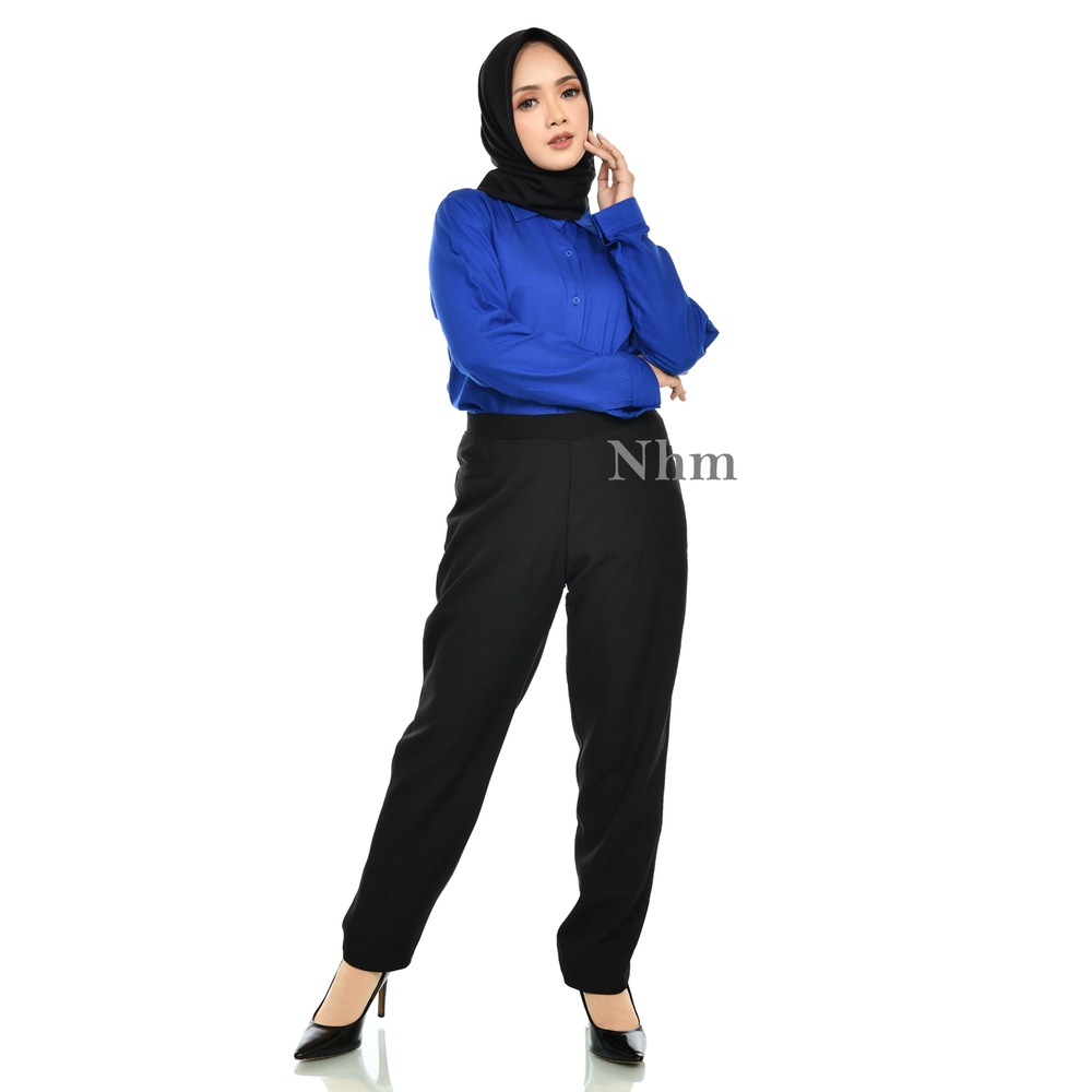 Kemeja Wanita Polos katun Rayon, Kemeja Kerja Casual Basic