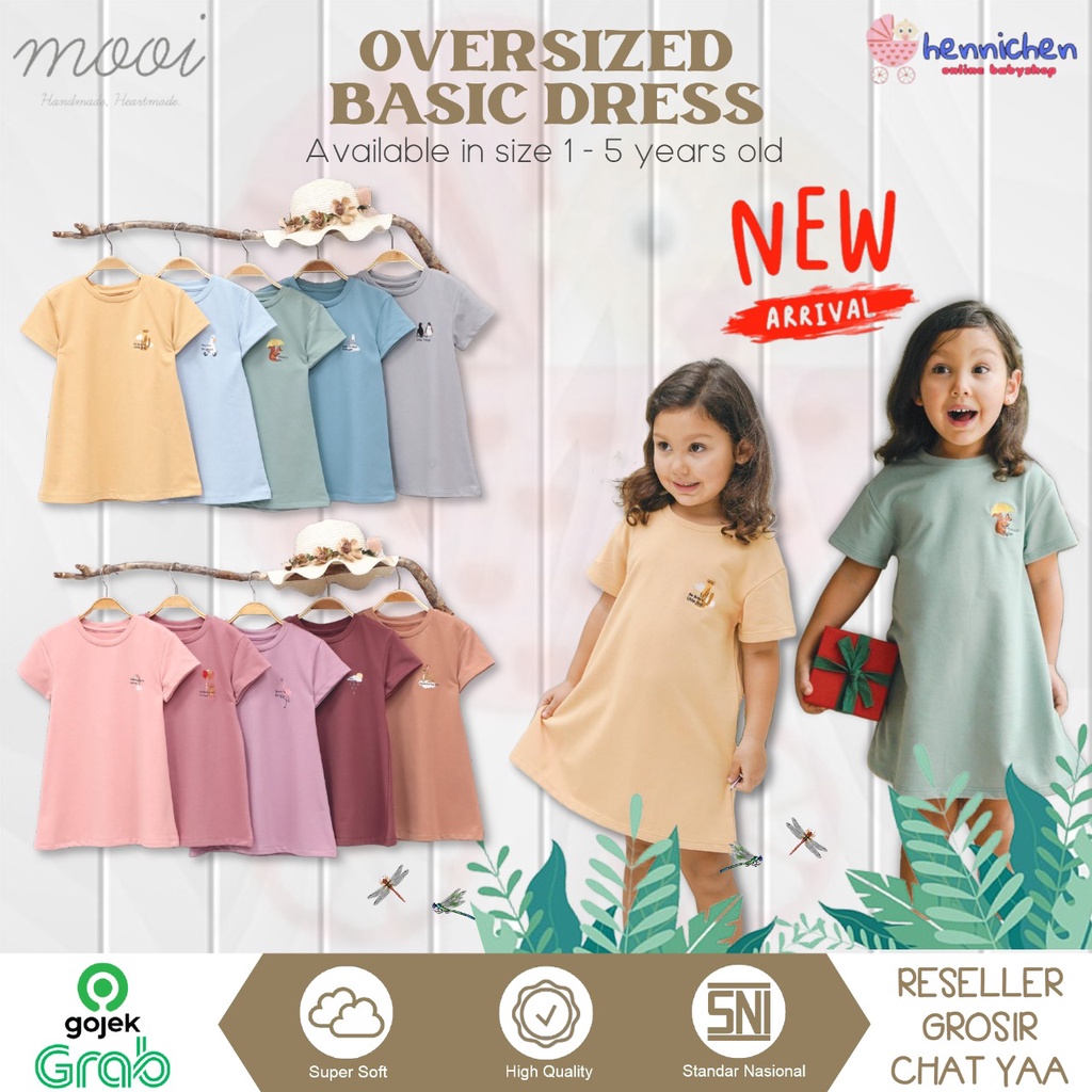 PROMO 7.7 PROMO BAJU LEBARAN MURAH MOOI OVERSIZED BASIC DRESS DRESS ANAK PEREMPUAN 1-5 tahun