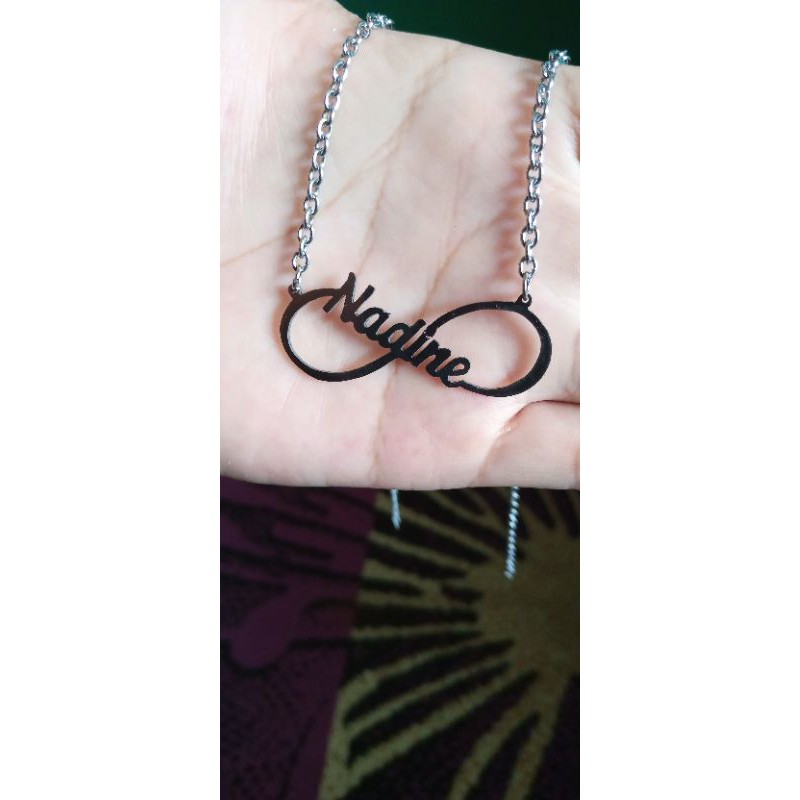 Kalung nama custom model infinity anti karat