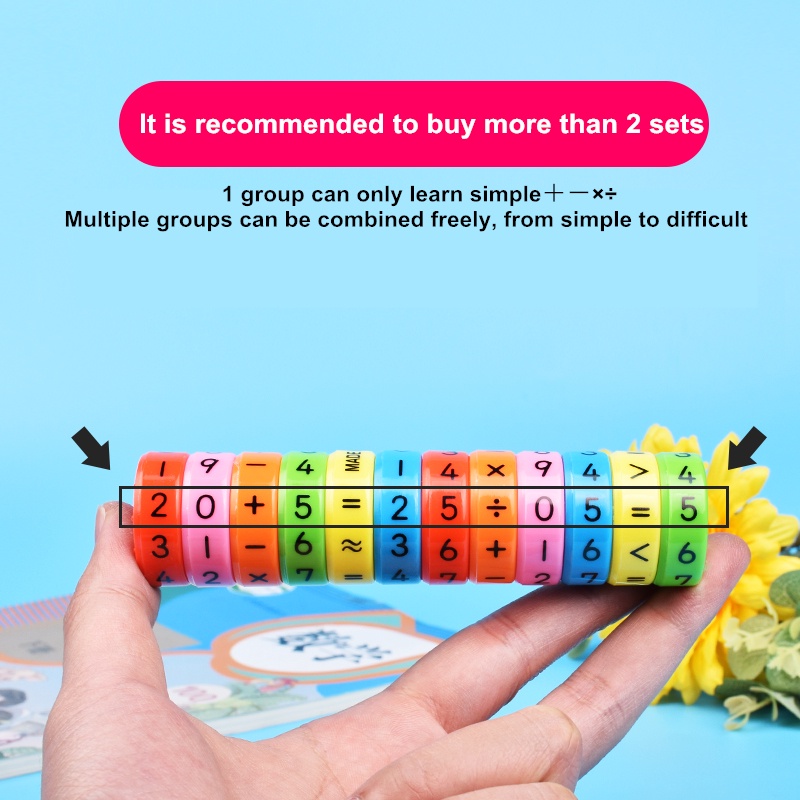 6pcs Mainan Puzzle Balok Bangunan Aritmatika Matematika Magnetik Untuk Edukasi Dini Anak