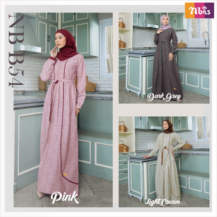 Cod Nibras Nb B54 Original Gamis Dewasa Terbaru Muslim Wanita Casual Long Dress muslimah