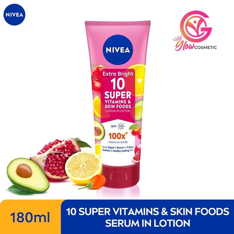 Nivea Extra Bright 10 Super Vitamins &amp; Skin Food Serum 180ml