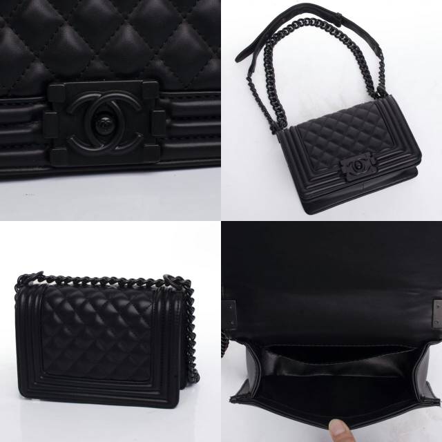 Chanel Boy So Black + Box 8813 Semipremium